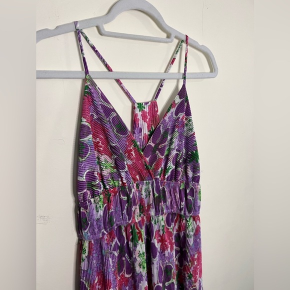 Style Up Dresses & Skirts - Floral Pink Purple Maxi Dress Made in USA